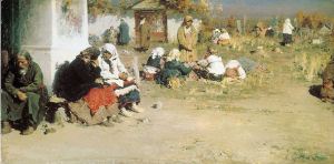 Радоница (перед обедней). А.Е. Архипов (1892)
